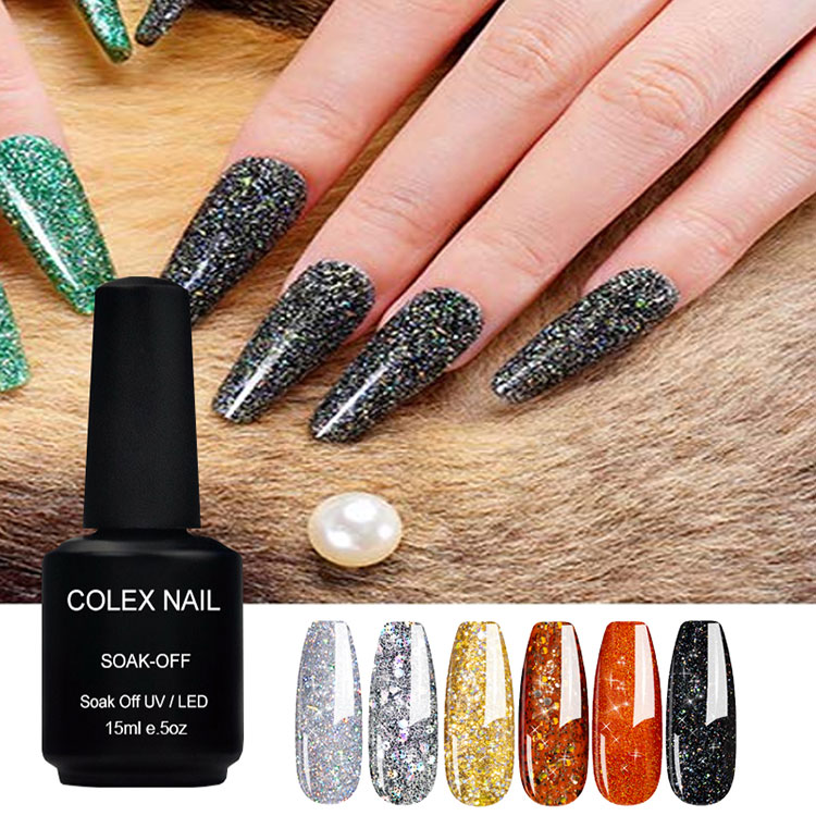 15 ml glänsande glittrande glittergelpolska