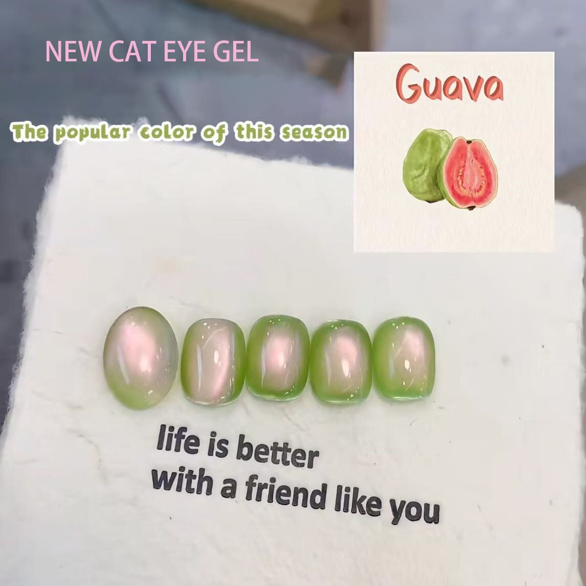 Guava-inspirerad kattögelpolska tar centrum i nagelmode
