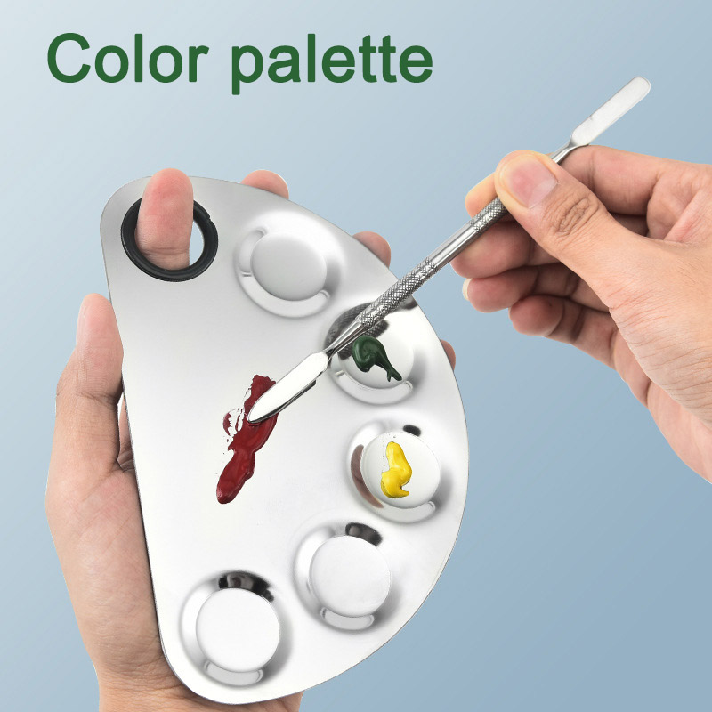 Bästa pris Rostfritt stål Metall Nail-art Cosmetic Artist Mixing Palette