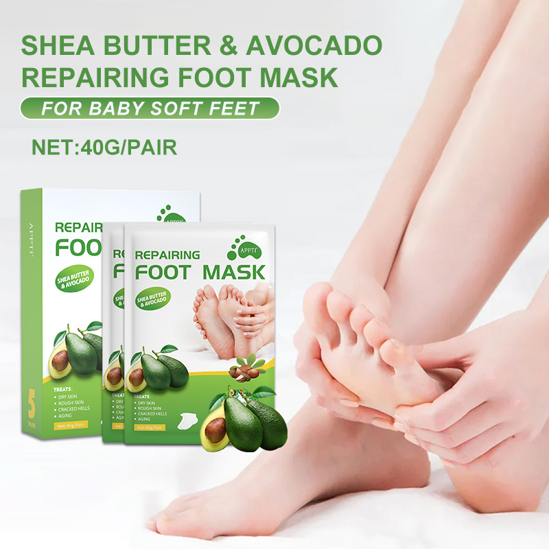 Engångs Avocado Vitamin E Nourish Foot Peel Fool Mask