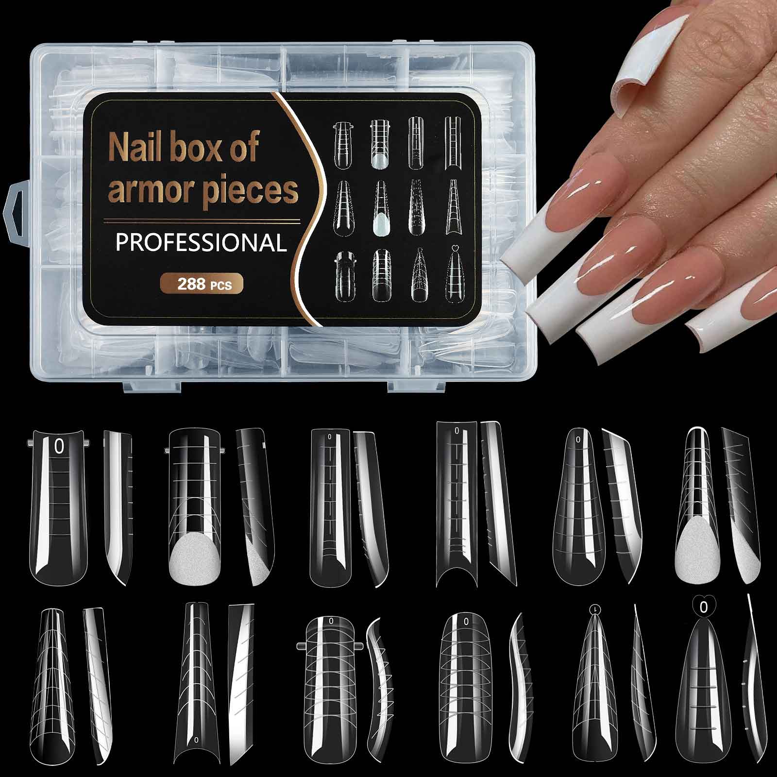 Dual Nail Forms Nail Tips 12 Former 288st för poly nagelgel