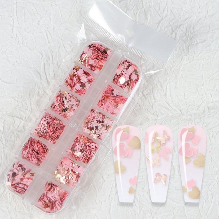 Blommor Nail Glitter Paljetter