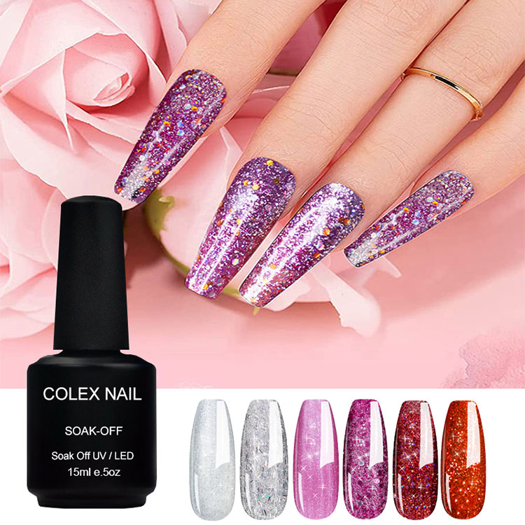 Hög Shine Colorful Glitter Gel Polish