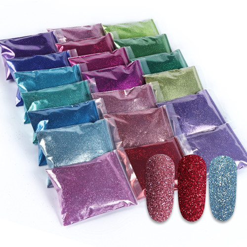Holografiska Glitter Pigment Nail Art Pulver